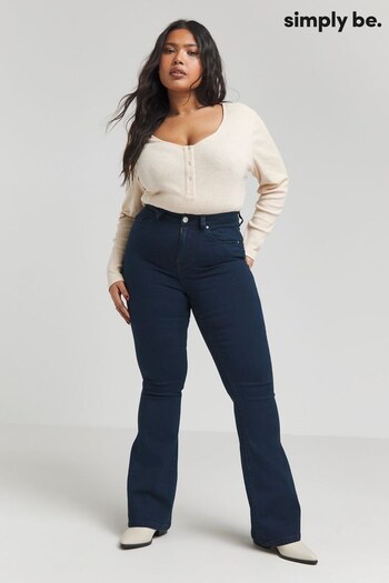 Simply Be Blue Highwaisted Super Stretch Flared Jeans (N95413) | £30