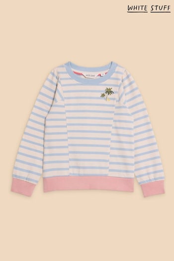 White Stuff Blue Striped Crew Sweatshirt (N95436) | £22