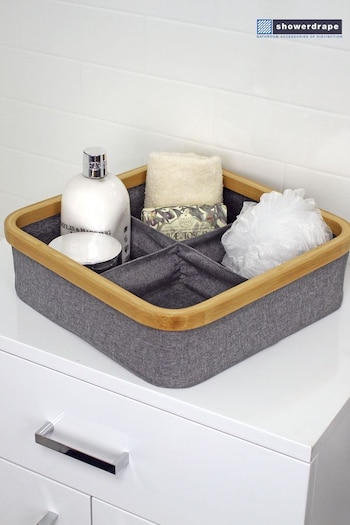 Showerdrape Grey Cotswold Storage Tray with 4 Compartments (N95442) | £19