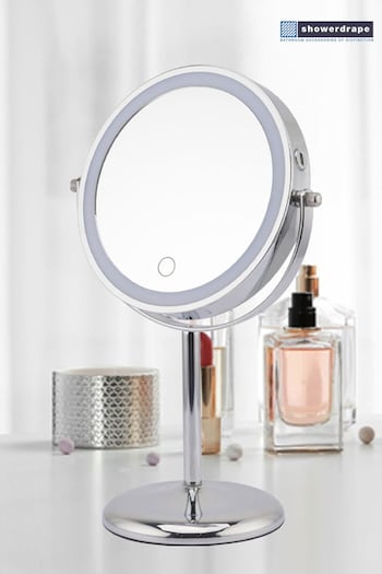 Showerdrape Chrome Iris LED Vanity Mirror Round 3x Magnification Reversible (N95461) | £42