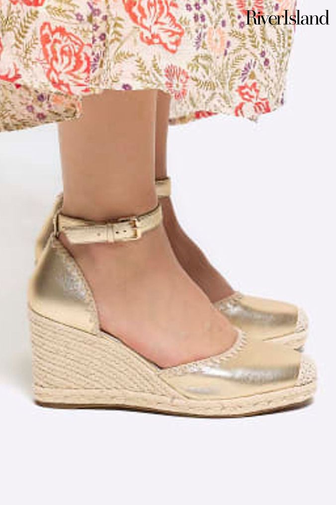 Womens Gold Wedge Sandals Next UK