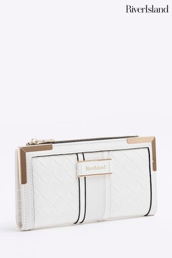 River Island White Embossed Weave Purse (N95534) | £18