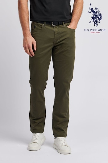 U.S. Polo Assn. Mens Core 5 Pocket Brown Trousers (N95626) | £65