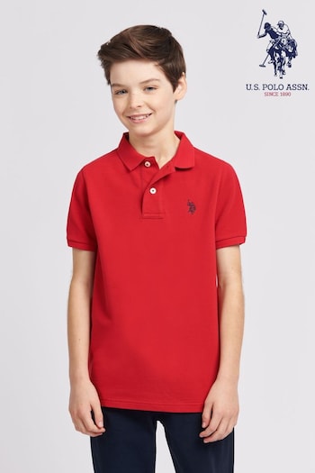 U.S. short-sleeved Polo Assn. Boys Blue Double Horsemen Pique short-sleeved Polo Shirt (N95628) | £35 - £42