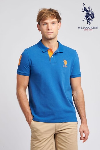 U.S. Polo Assn. Regular Fit Mens Pink Player 3 Pique Polo Shirt (N95630) | £55