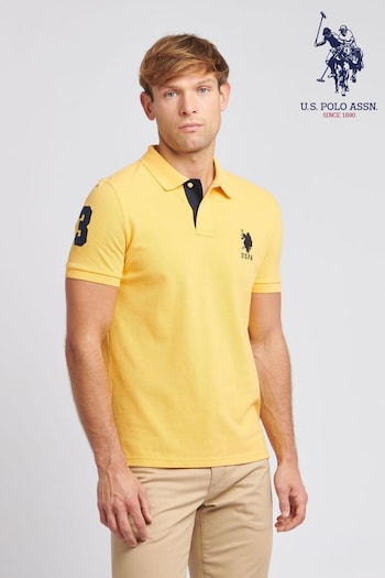 U.S. Polo Assn. Regular Fit Mens Pink Player 3 Pique Polo Shirt (N95654) | £55