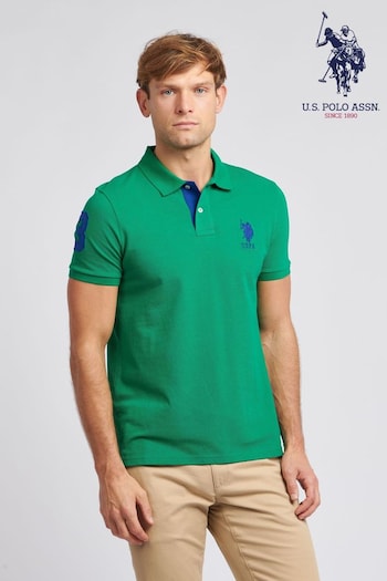 U.S. Polo Assn. Regular Fit Mens Pink Player 3 Pique Polo Shirt (N95664) | £55