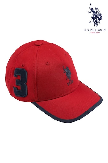 U.S. Polo Assn. Boys Red Player 3 Baseball Cap (N95684) | £20