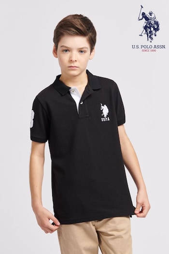 U.S. Polo Assn. Boys Player 3 Pique Black Polo Shirt (N95694) | £40 - £48