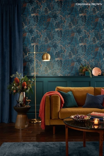 Graham & Brown Navy New Eden 10M Wallpaper (N95790) | £80