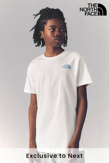 adidas kakari junior girls shoes black and blue White Teen Half Dome Photo Back Print T-Shirt (N95859) | £28