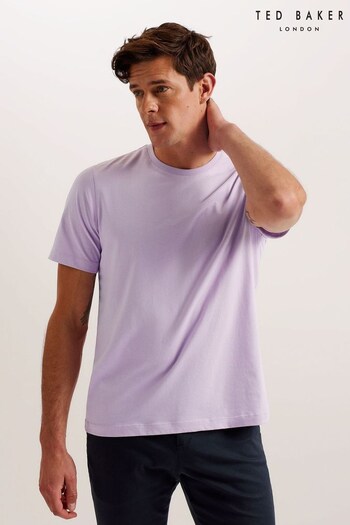 Ted Baker Tywinn Regular Plain Purple T-Shirt (N95871) | £29