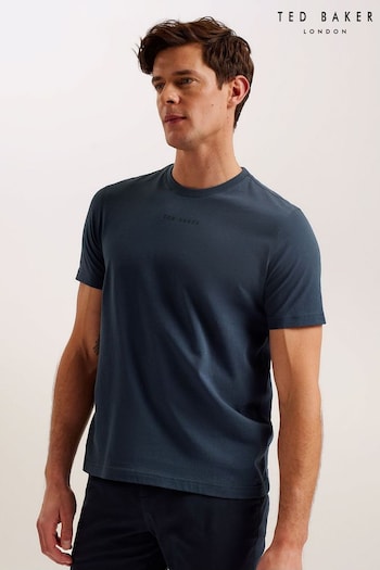 Ted Baker Blue Wiskin Regular Branded T-Shirt (N95872) | £30