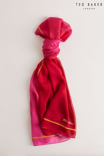 Ted Baker Red Daavina Ombre Effect Silk Chiffon Scarf (N95925) | £85