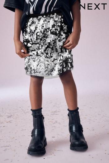 Black/White Sequin Skirt (3-16yrs) (N96092) | £24 - £29