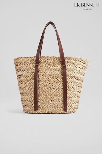 LK Bennett Viola Straw Handles Basket Bag (N96135) | £149