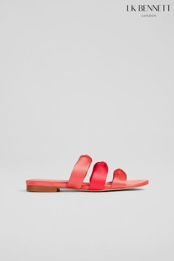LK Bennett Jayla Satin Knotted Flat side Sandals (N96156) | £229