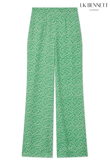 LK Bennett Esme Ribbon Print Trousers (N96160) | £199