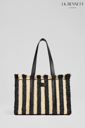 LK Bennett Nala Striped Raffia Tote Bag (N96194) | £149