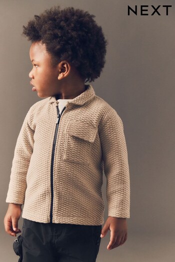 Stone Zip Through Textured Jacket (3mths-7yrs) (N96210) | £15 - £19