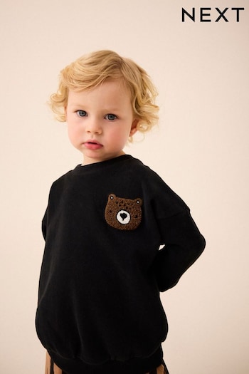 Black Bear Crew Neck Sweatshirt (3mths-7yrs) (N96213) | £10 - £12