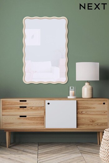 Neutral Wavy Pine Wall Mirror (N96251) | £110