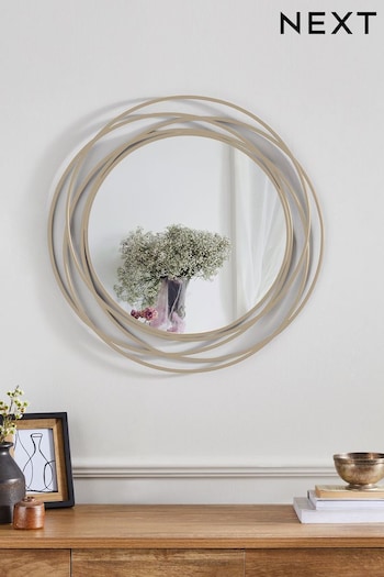 Neutral Contemporary 60cm Round Wire Wall Mirror (N96268) | £75