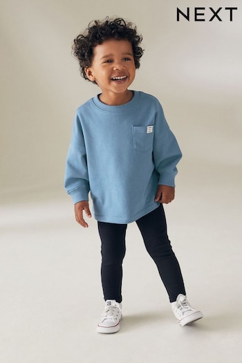 Blue Long Sleeve Top and Leggings Set (3mths-7yrs) (N96341) | £11 - £15