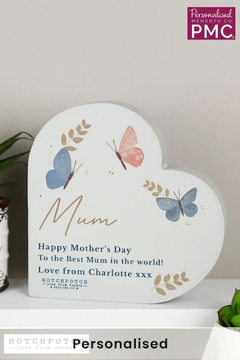 Personalised Butterfly Heart Ornament by PMC (N96407) | £16
