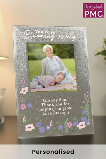Personalised Blooming Lovely Glitter 6x4 Glass Photo Frame by PMC (N96410) | £15