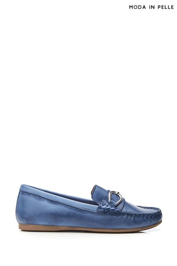 Moda in Pelle Blue Fabiole Loafers With Hardwear (N96481) | £99