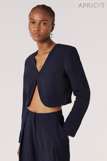 Apricot Blue Open Angled Cropped Jacket (N96509) | £39