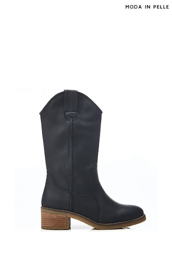 Moda in Pelle Dana Crepe Sole Long Western Natural Boots (N96516) | £149