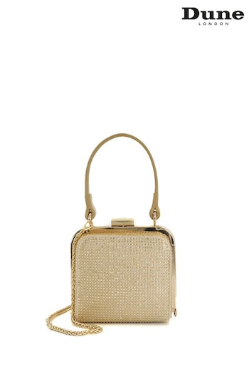 Dune London Gold Santerini Micro Frame Grab Bag (N96524) | £55