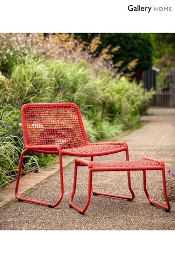 Gallery Home Orange Creston Garden Lounge Chair with Footstool (N96591) | £245