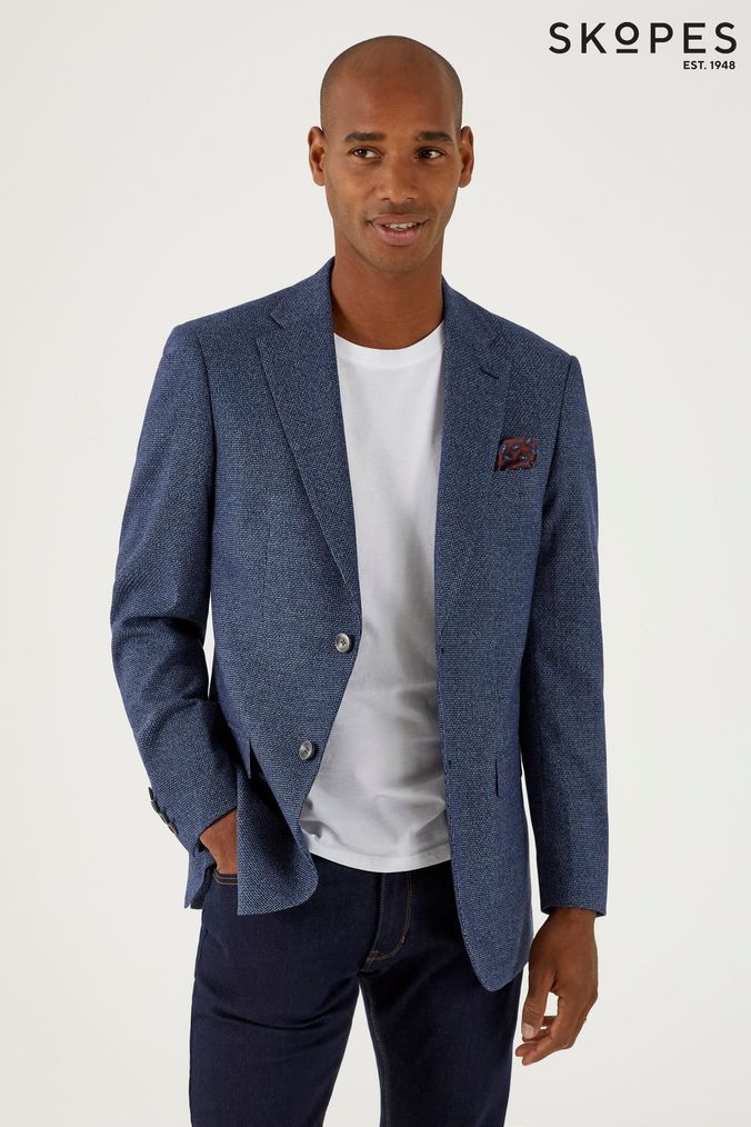 Buy Men s Tailored Blazer Blue Short Online Next UK