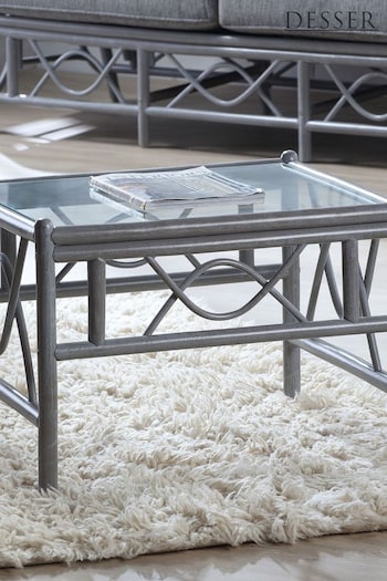Desser Grey Bali Rattan  Conservatory  Glass Top Coffee Table (N96889) | £140