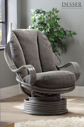Desser Slate Grey Bali Conservatory Swivel Rocker Chair (N96905) | £560
