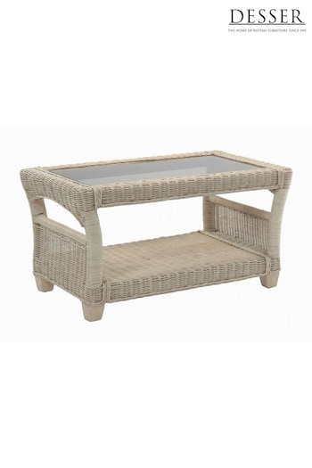 Desser Natural Dijon Rattan Conservatory Glass Top Coffee Table (N96957) | £235