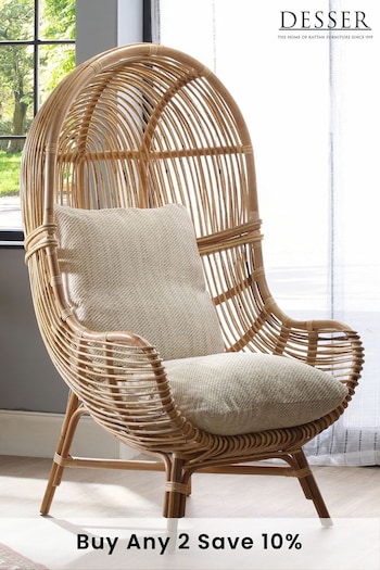Desser Jasper Beige Loft Wicker Rattan Chair (N96966) | £450