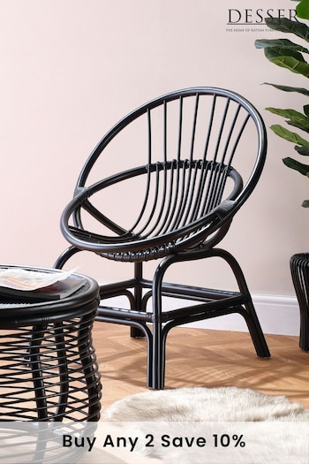 Desser Black Moon Wicker Rattan Chair (N96970) | £175