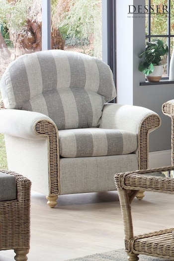 Desser Grey Athena Stripe Samford Conservatory Chair (N96971) | £675