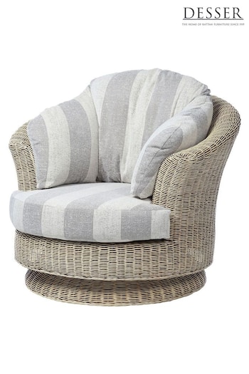 Desser Grey Athena Stripe Samford Conservatory Lyon 360 Swivel Chair (N96984) | £650
