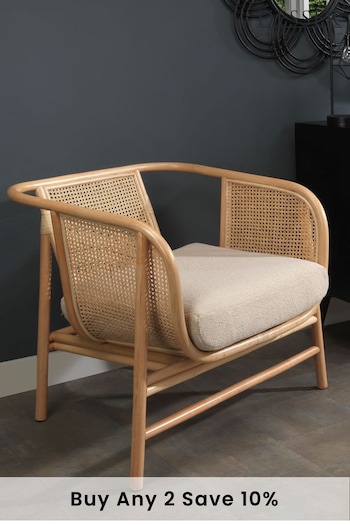 Desser Bouclé Plain Seoul Wicker Rattan Chair (N97022) | £400