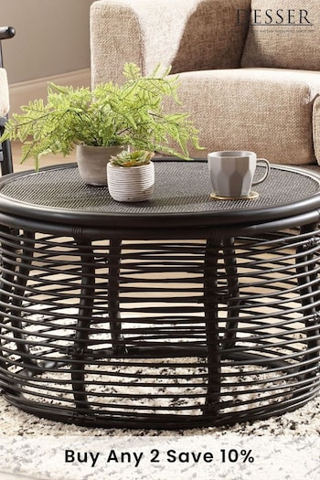 Desser Black Royal Wicker Rattan Coffee Table (N97034) | £270