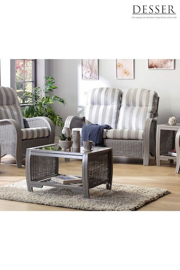 Desser Duke Grey Stripe Conservatory 2 Seater Suite Coffee Footstool (N97043) | £2,300