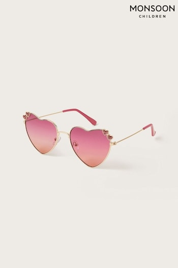 Monsoon Pink Ombre Heart wing Sunglasses with Case (N97161) | £15