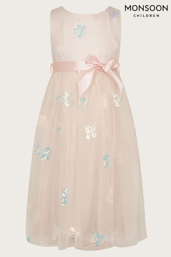 Monsoon Pink Butterfly Sequin Dress (N97185) | £58 - £68
