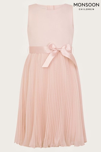 Monsoon Pink Sally Scuba Pleated Dress (N97197) | £42 - £46