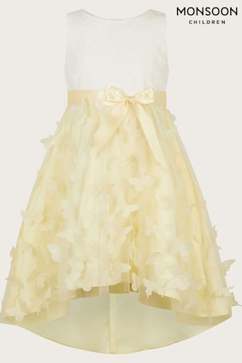 Monsoon Yellow Flutter Butterfly 3D Dress (N97203) | £65 - £75